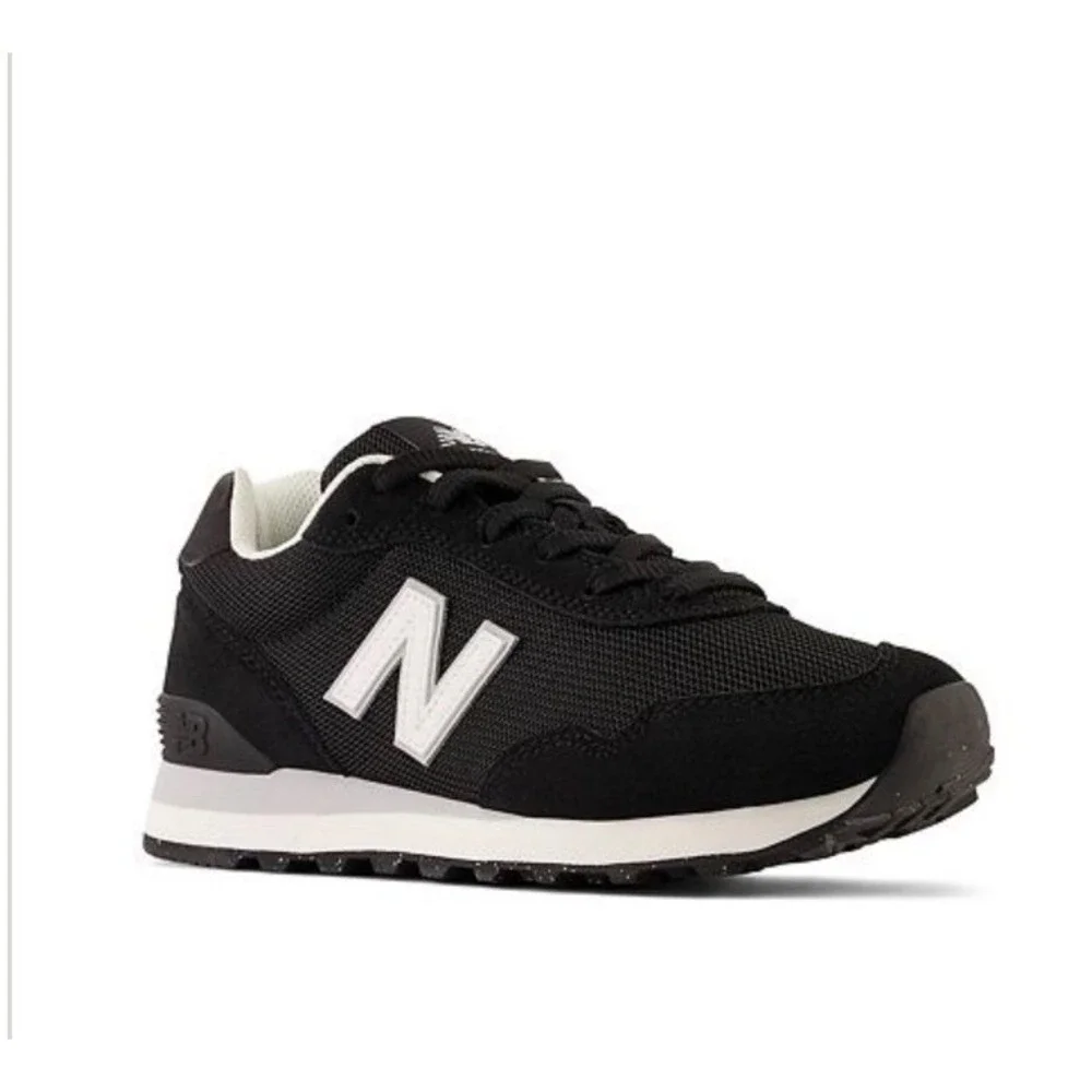 New Balance 515 Kids Sneakers Black White Suede Mesh PC515BLK Boys Size 1.5